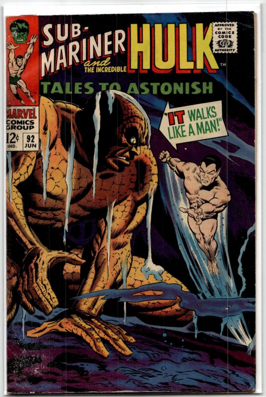 Tales to Astonish #92 (Marvel Comics, 1967), raw, ungraded comic book — front cover