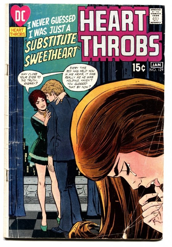 Heart Throbs #129 (DC Comics, 1971), raw comic book in VG- condition — front cover
