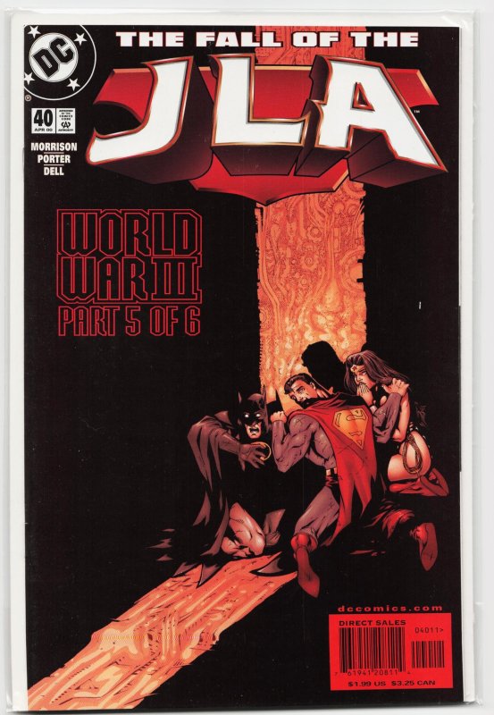JLA #40 (DC Comics, 2000), raw, ungraded comic book — front cover
