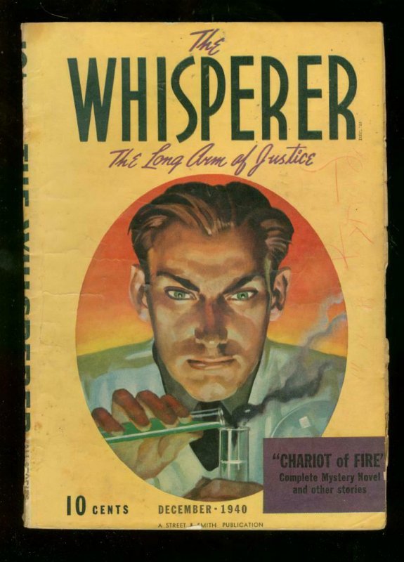 Whisperer Pulp Dec 1940 Chariot of Fire Street & Smith VG (1940), raw comic book in VG condition — front cover