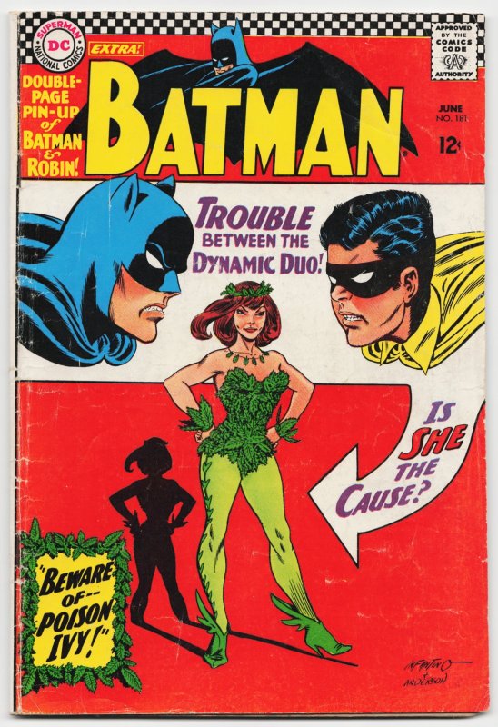 Batman #181 (DC Comics, 1966), raw, ungraded comic book — front cover