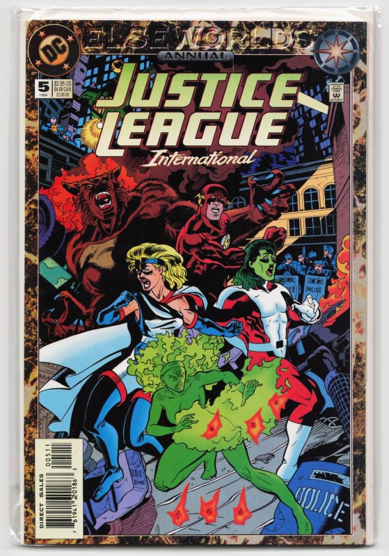 Justice League International Annual #5 (DC Comics, 1994), raw, ungraded comic book — front cover