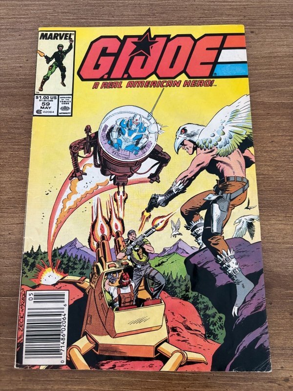 G.I. Joe #59 (Marvel Comics), raw comic book in FN condition — front cover