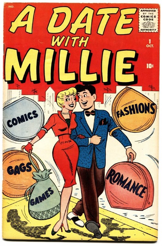 A Date with Millie #1 (Atlas Comics, 1959), raw, ungraded comic book — front cover