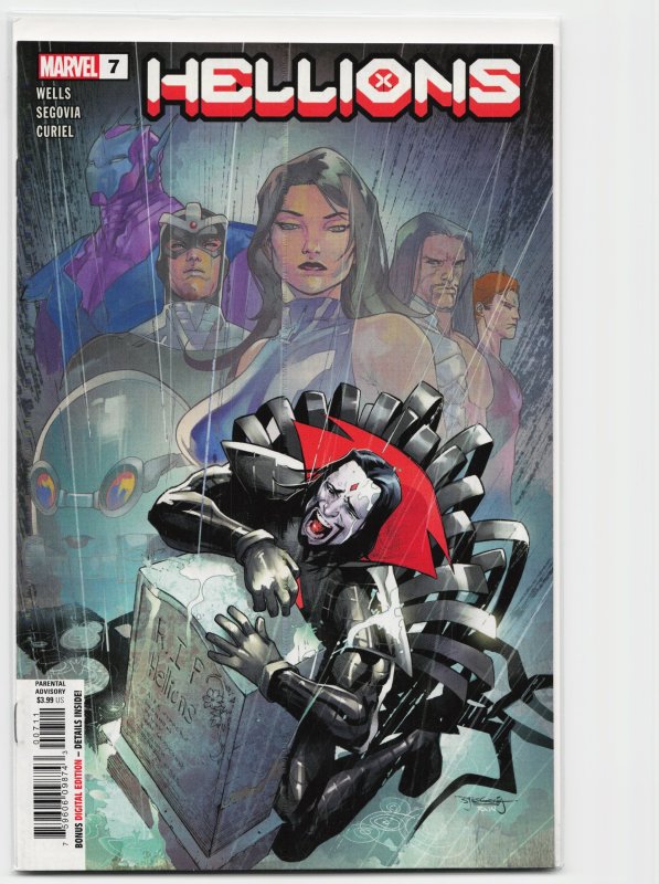 Hellions #7 (Marvel Comics, 2021), raw, ungraded comic book — front cover