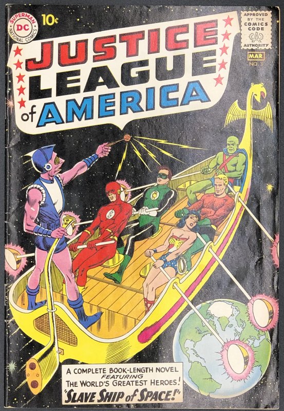 Justice League of America #3 (DC Comics, 1961), raw comic book in FN condition — front cover