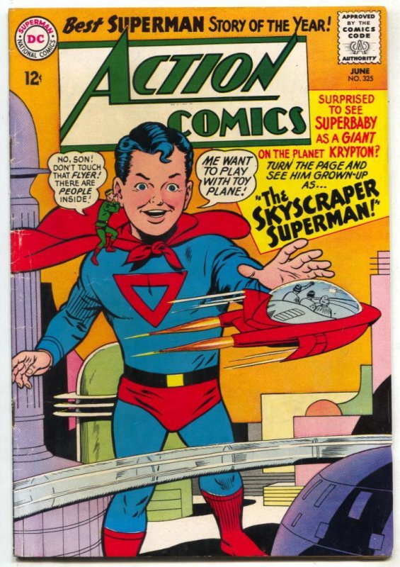 Action Comics #325 (DC Comics, 1965), raw comic book in FN condition — front cover