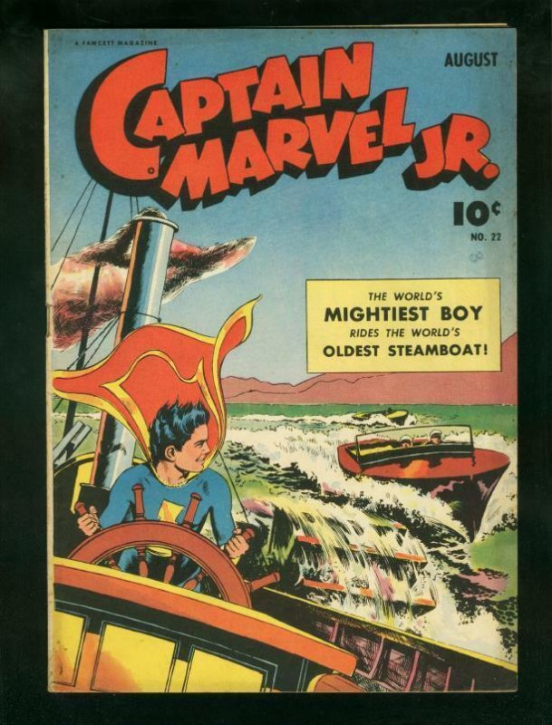 Captain Marvel Jr #22 (Fawcett Publications), raw comic book in VF- condition — front cover