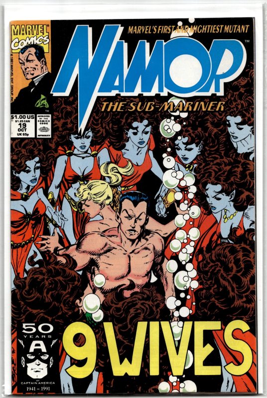 Namor, the Sub-Mariner #19 (Marvel Comics, 1991), raw, ungraded comic book — front cover