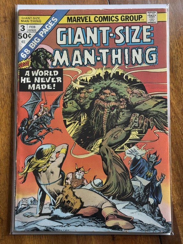 Giant-Size Man-Thing #3 (Marvel Comics, 1975), raw comic book in FN+ 6.5 condition — front cover