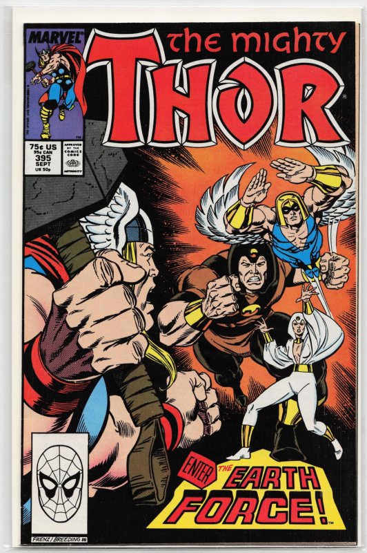 Thor #395 (Marvel Comics, 1988), raw, ungraded comic book — front cover