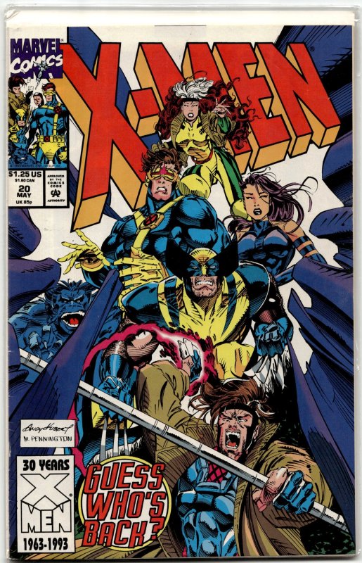 X-Men #20 (Marvel Comics, 1993), raw, ungraded comic book — front cover
