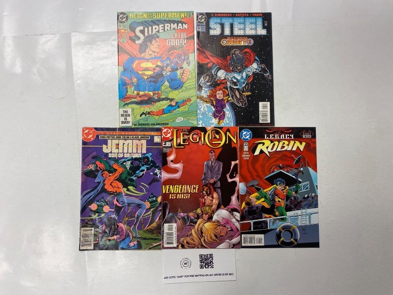 5 DC Comic Books Superman #82 Steel #11 Jemm #7 Legion #2 Robin #33 38 KM20, raw, ungraded comic book — front cover