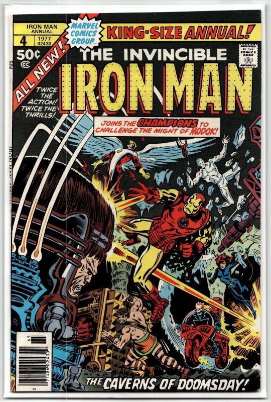 Iron Man Annual #4 (Marvel Comics, 1977), raw, ungraded comic book — front cover