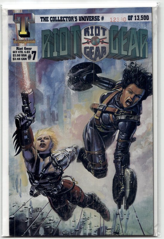 Riot Gear #7, raw, ungraded comic book — front cover