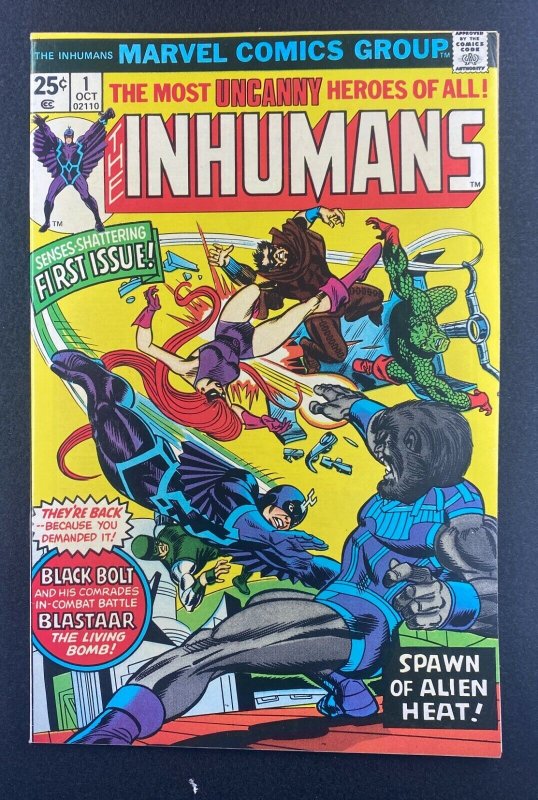 Inhumans #1 (Marvel Comics, 1975), raw comic book in VF/NM 9.0 condition — front cover