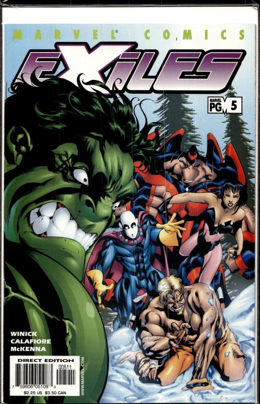 Exiles #5 (2001), raw, ungraded comic book — front cover