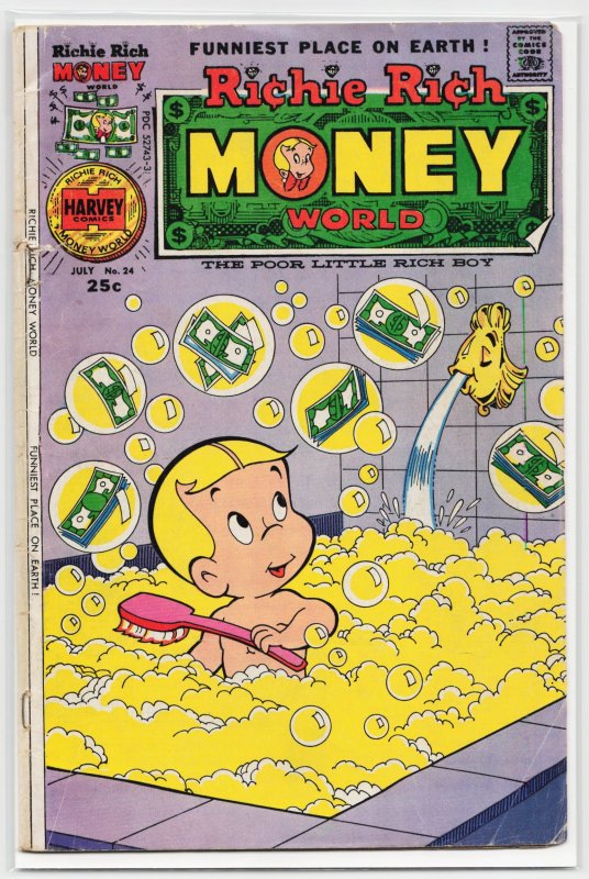 Richie Rich Money World #24 (1976), raw, ungraded comic book — front cover