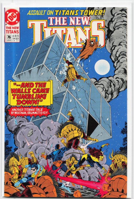 The New Titans #76 (DC Comics, 1991), raw, ungraded comic book — front cover