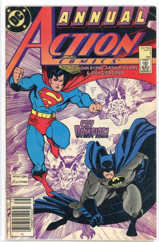 Action Comics #1 (DC Comics, 1987), raw comic book in FN+ 6.5 condition — front cover