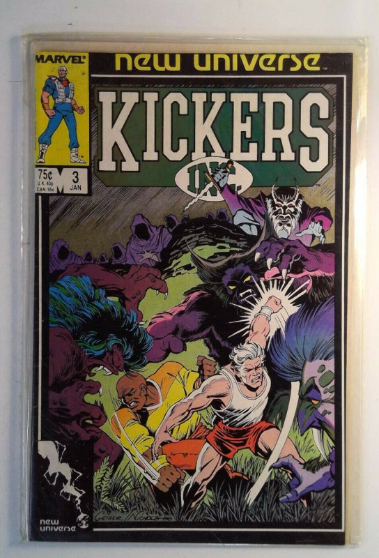 1987 Kickers, Inc #3 (Marvel Comics, 1987), raw comic book in FN+ 6.5 condition — front cover