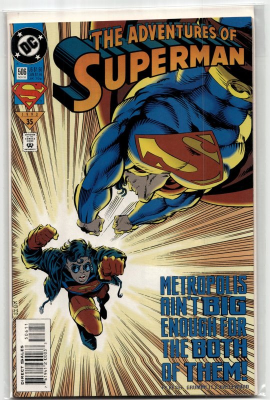 Adventures of Superman #506 (DC Comics, 1993), raw, ungraded comic book — front cover