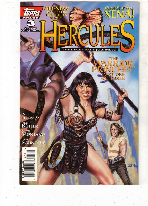 Hercules: The Legendary Journeys #3 (1996), raw comic book in NM- condition — front cover