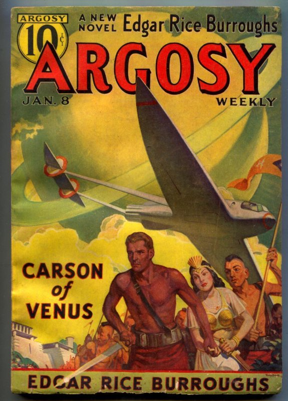 Argosy Pulp January #8 (1938), raw comic book in VG+ condition — front cover