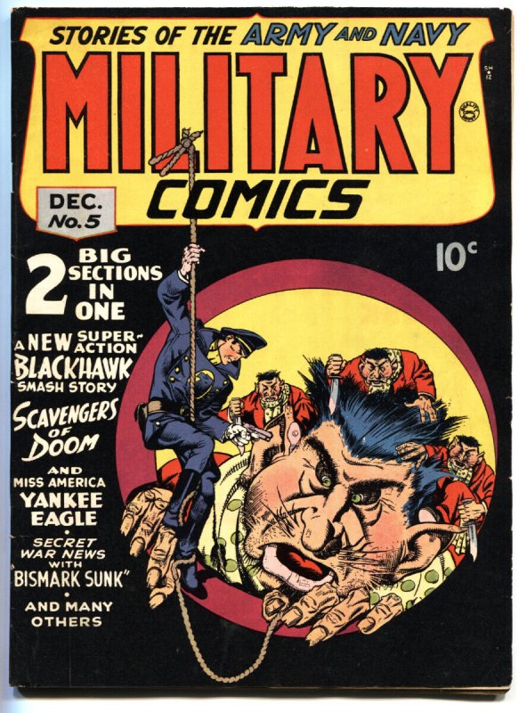 Military Comics #5 (Quality Comics, 1941), raw comic book in FN/VF condition — front cover