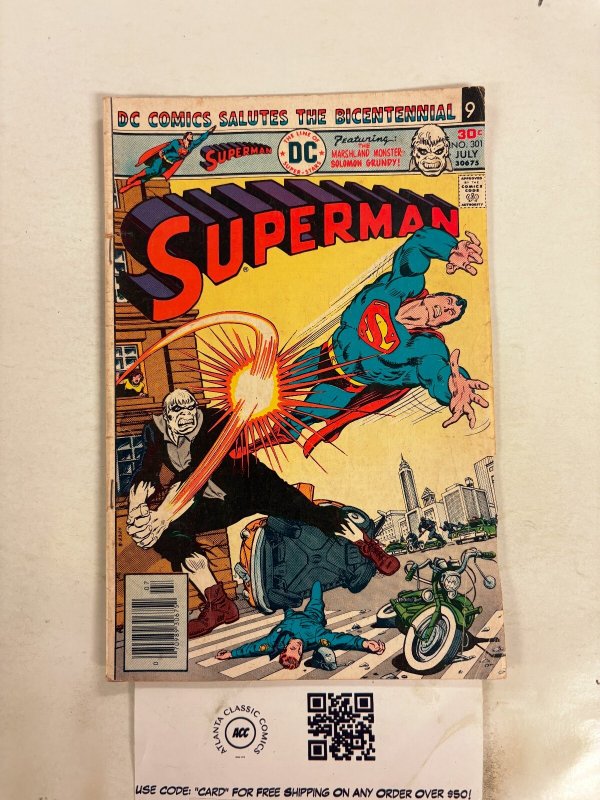 Superman #301 (DC Comics), raw comic book in VG condition — front cover