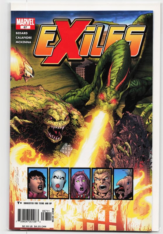 Exiles #67 (Marvel Comics, 2005), raw, ungraded comic book — front cover