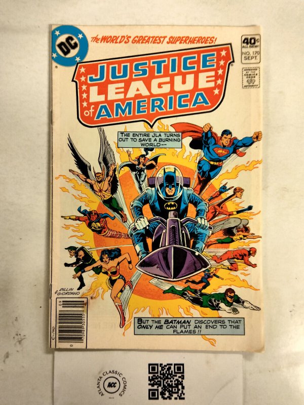 Justice League of America #170 (DC Comics, 1979), raw comic book in VF condition — front cover
