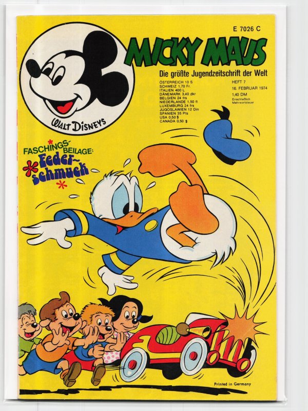 Micky Maus #7 (1974), raw, ungraded comic book — front cover