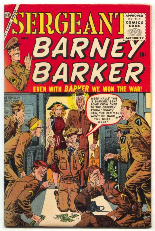 Sergeant Barney Barker #1 (1956), raw comic book in VF condition — front cover