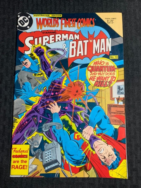 1986 Superman & Batman World's Finest Federal Comics #10 (1986), raw comic book in VG+ 4.5 condition — front cover