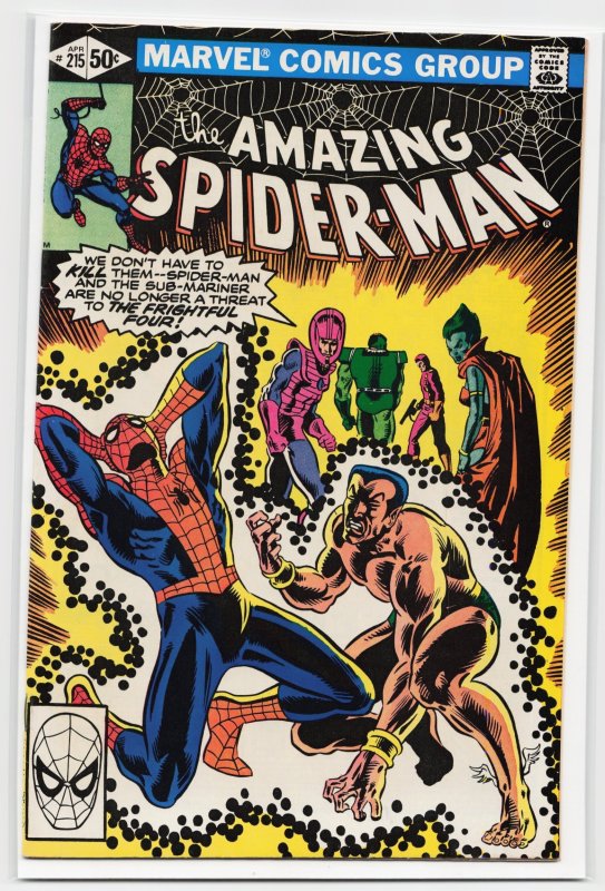 The Amazing Spider-Man #215 (Marvel Comics, 1981), raw, ungraded comic book — front cover
