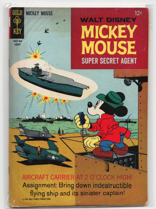 Mickey Mouse #108 (Gold Key, 1966), raw, ungraded comic book — front cover