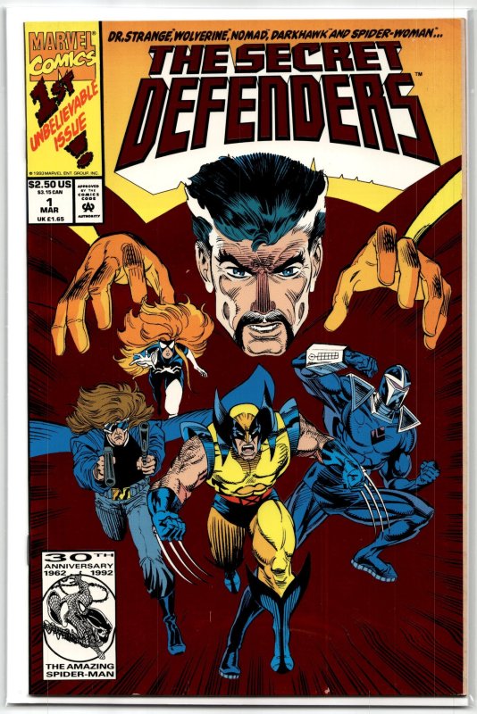 Secret Defenders #1 (1993), raw, ungraded comic book — front cover
