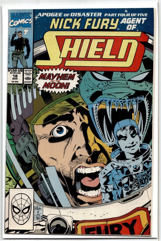 Nick Fury, Agent of SHIELD #18 (Marvel Comics, 1990), raw, ungraded comic book — front cover