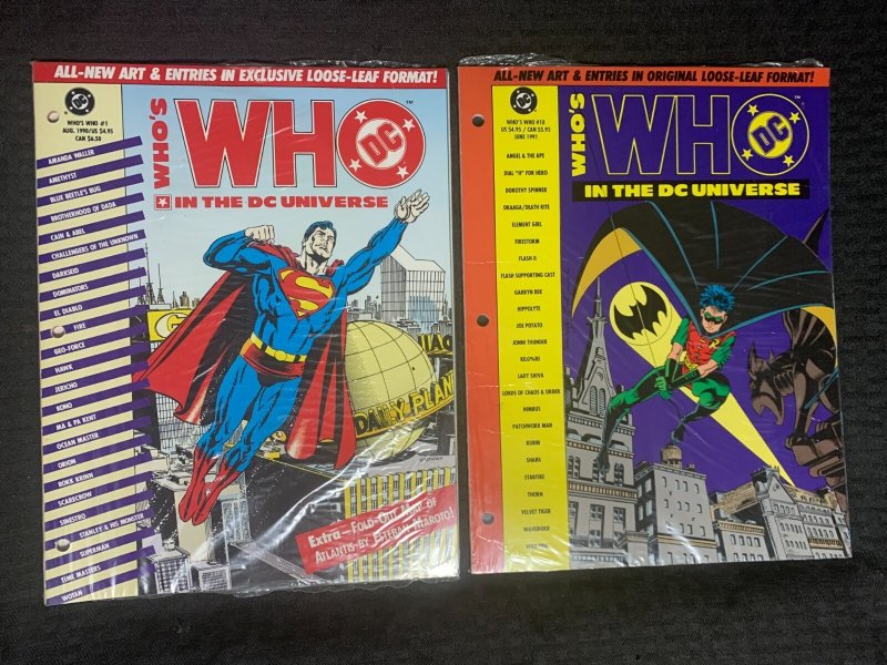1990/91 Who's WHO IN THE DC Universe #1 & 10 Superman Robin Sealed, raw, ungraded comic book — front cover