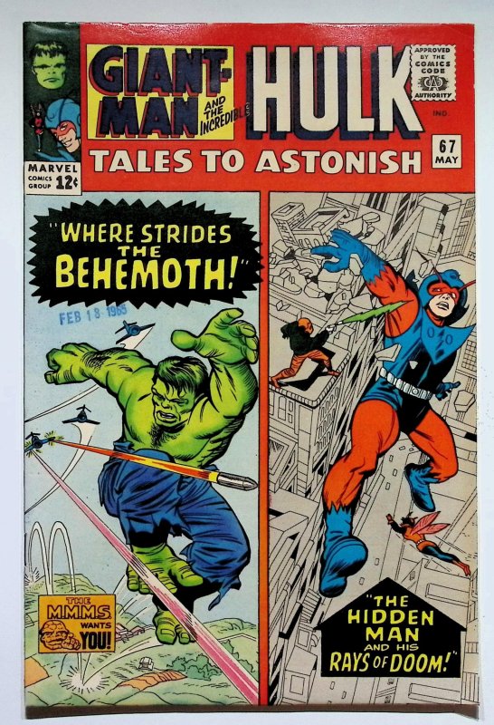 Tales to Astonish #67 (Marvel Comics, 1965), raw, ungraded comic book — front cover