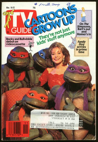 Mag: TV Guide 03/16/1991-Toons Grow Up/erika Slezak/d Moore G, raw, ungraded comic book — front cover