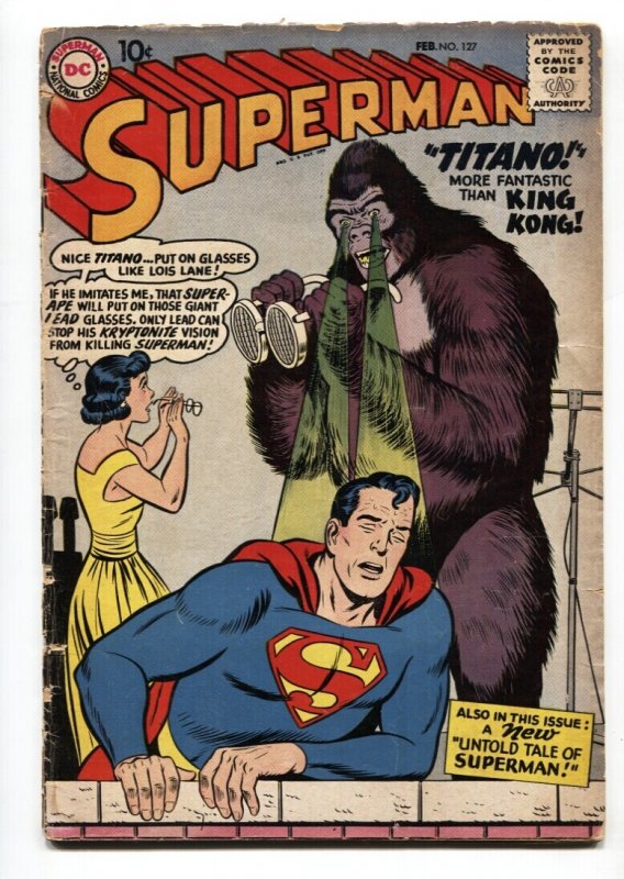Superman #127 - 1959 - DC - VG- - Comic Book (DC Comics, 1959), raw comic book in VG- condition — front cover