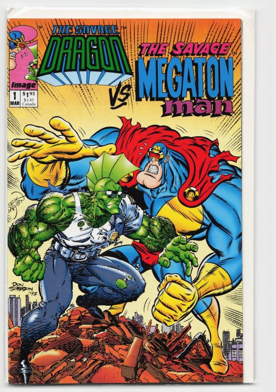 The Savage Dragon vs. The Savage Megaton Man Special (1993) [Key Issue] (Image Comics, 1993), raw, ungraded comic book — front cover