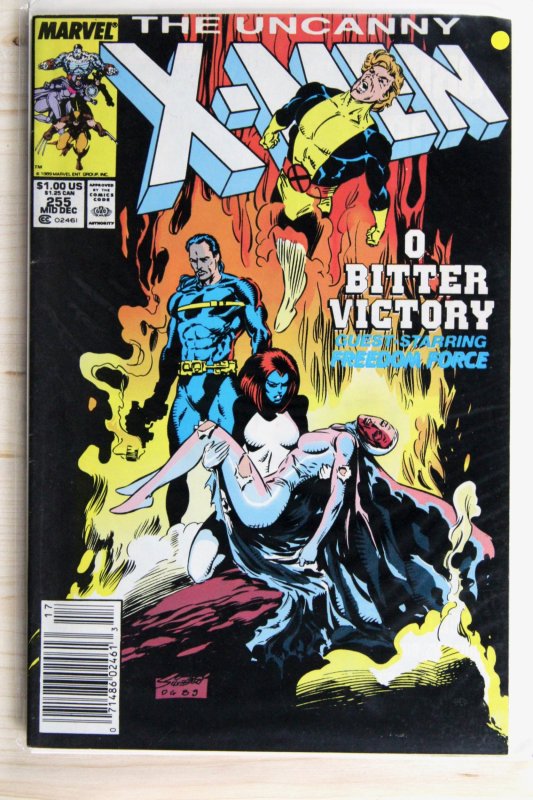 The Uncanny X-Men #255 (Marvel Comics, 1989), raw comic book in VF+ 8.5 condition — front cover