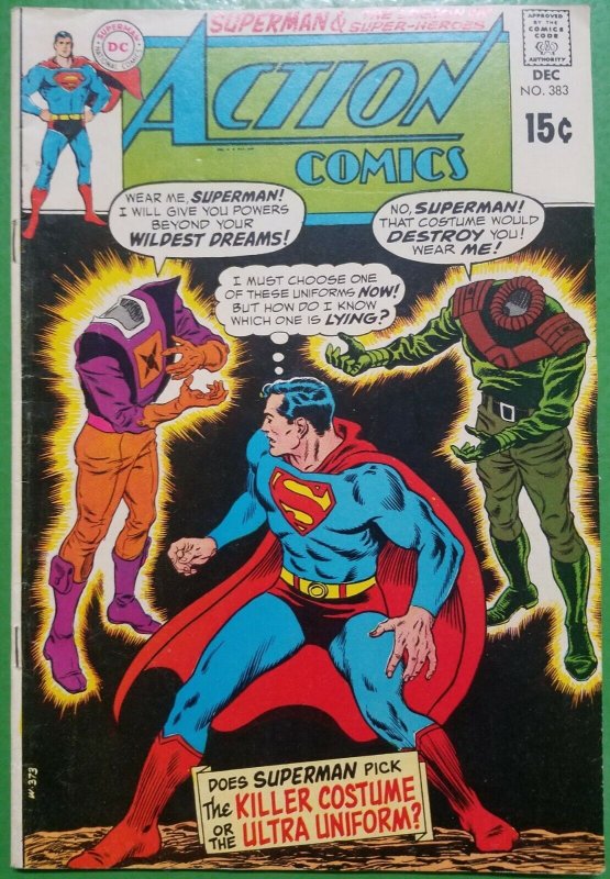 Action Comics #383 (DC Comics, 1969), raw comic book in FN condition — front cover