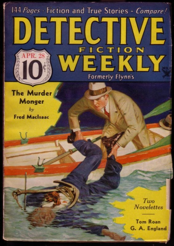 Detective Fiction Weekly April #28 (1934), raw comic book in VF/NM condition — front cover