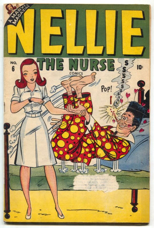 Nellie the Nurse #6 (Marvel Comics, 1947), raw comic book in VG condition — front cover