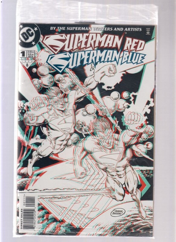 Superman Red Superman Blue #1 (1998), raw comic book in 9.2 condition — front cover