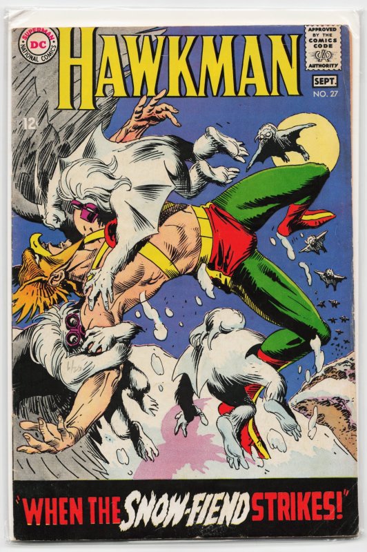 Hawkman #27 (DC Comics, 1968), raw, ungraded comic book — front cover